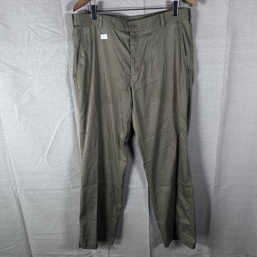 Nike Golf Dri-FIT Mens 34x30 Khaki‎ Tan Flat Front Performance Pants